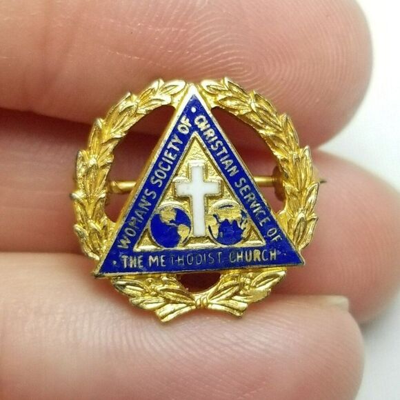 Vintage Methodist Church Women Society Christian Service Sterling Silver Pin - Picture 1 of 6